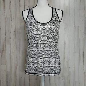 Prana Black & White Razorback Tank Top